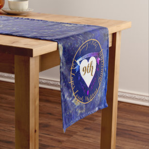 9th Wedding Anniversary Lapis Lazuli Colour Short Table Runner
