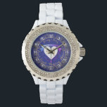 9th Wedding Anniversary Lapis Lazuli Image  Watch<br><div class="desc">Looking for the right,  9th anniversary gift honouring your love?! I've designed these rhinestone watches with "bold elegance " in mind and the traditional lapis lazuli together with my heart emblem and your medallion text make for a regal and fitting design for your special day!</div>