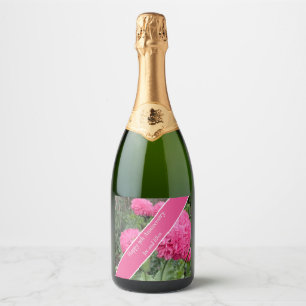 9th Wedding Anniversary, Poppy Sparkling Wine Label