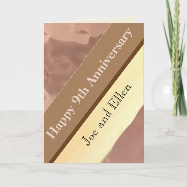 9th Wedding Anniversary, Willow and Copper  Card (Front)