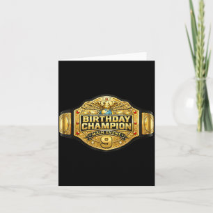 9th Wrestler Birthday Wrestling Champion Party Card