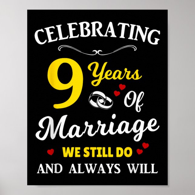 9th Year Wedding Anniversary  Poster (Front)