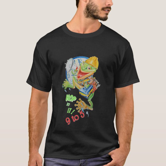 9to5 Motivator Frog T-shirt  (Front)