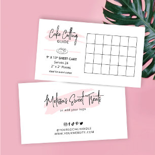 9x13" Sheet Cake Cutting Guide 2x2 Party Portions Enclosure Card