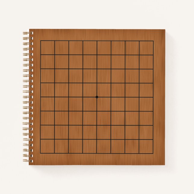 9x9 Goban for Puzzles & Games Customisable (brown) Notebook (Front)