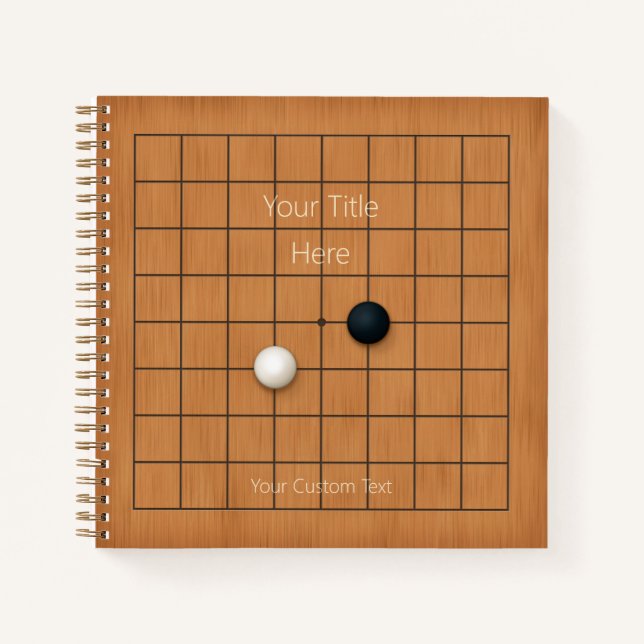 9x9 Goban with Useable Game Board (3) Custom Notebook (Front)