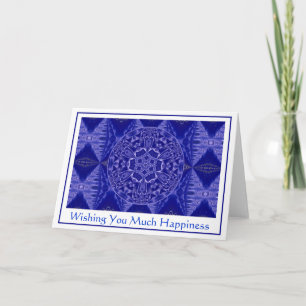 A001 Snowflake Mandala.Blue.Customisable.Card 2 Holiday Card
