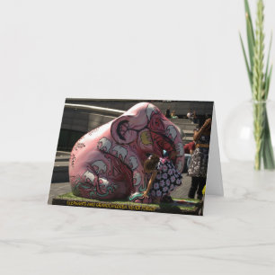 A002: Pink Elephant Greeting Card