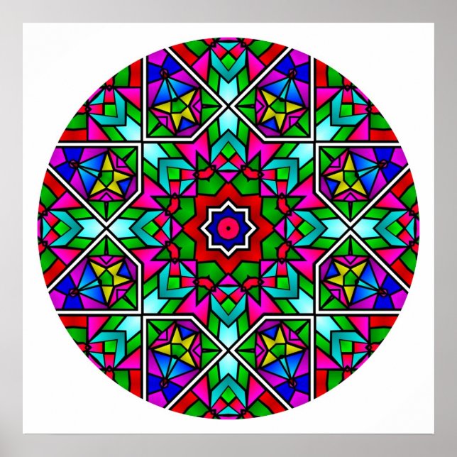 A05 Stained Glass Mandala.2 Poster (Front)