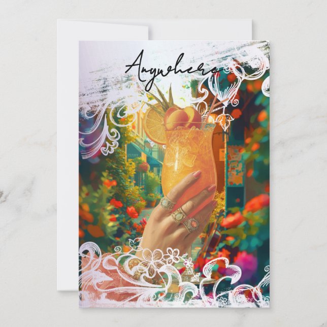 *~* A101 29 PHOTO Cocktail ANYWHERE  BACHELORETTE Invitation (Front)