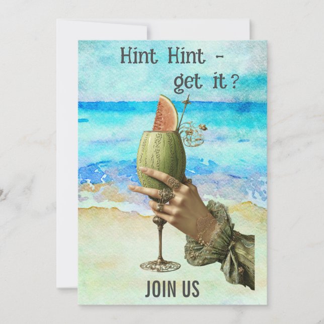 *~*  A101 BACHELORETTE  Beach Cocktail 4 PHOTO  Invitation (Front)