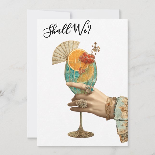 *~* A101 Cocktail Ornate  PHOTO  7  BACHELORETTE Invitation (Front)