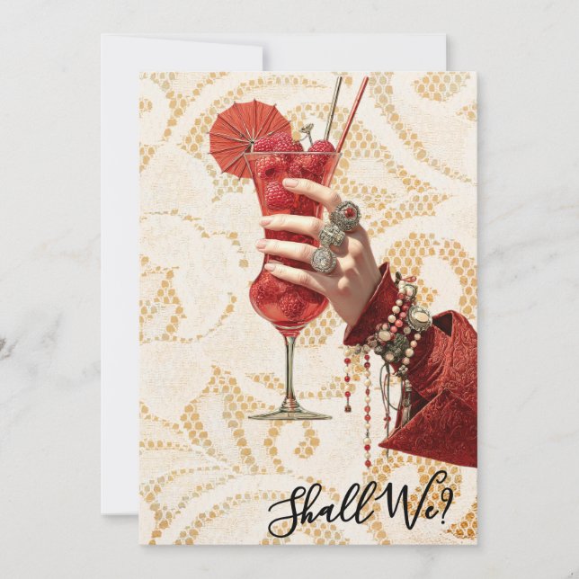 *~*  A101  Ornate Cocktail PHOTO 4 BACHELORETTE Invitation (Front)