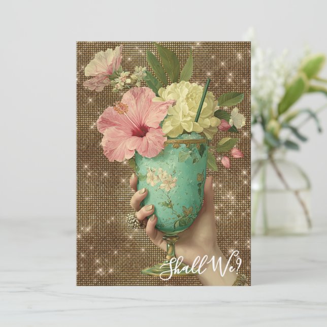 *~* A101 PHOTO 10 Ornate Cocktail BACHELORETTE  Invitation (Standing Front)