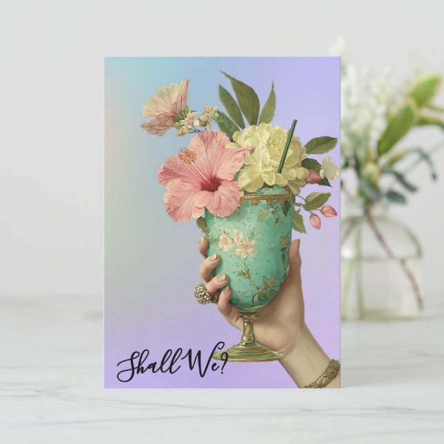 *~* A101 PHOTO Ornate Cocktail 10 BACHELORETTE  Invitation (Standing Front)