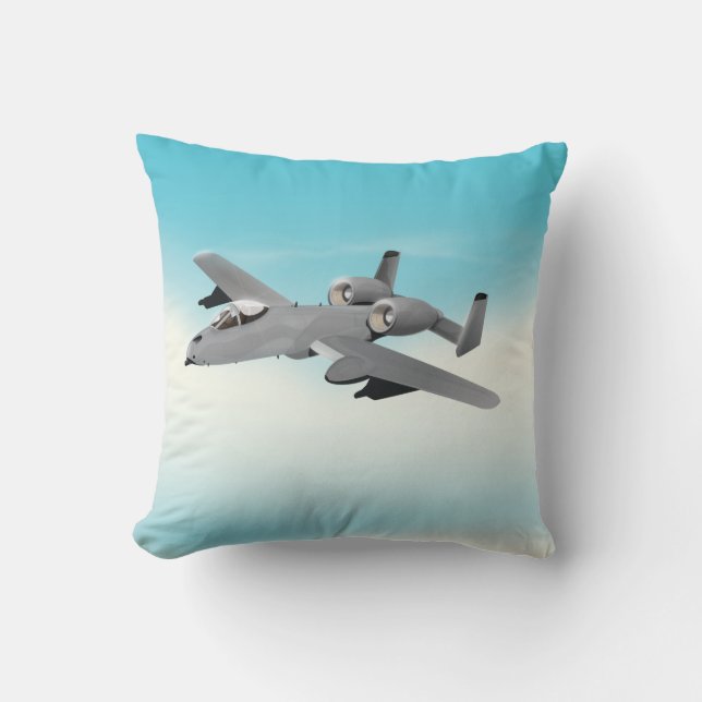 A10 Military Plane Illustration Cushion (Front)