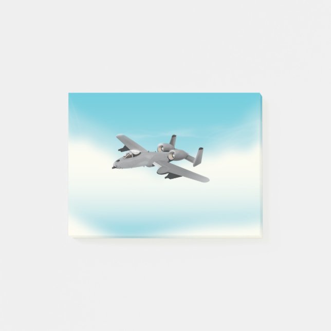 A10 Military Plane Illustration Post-it Notes (Front)