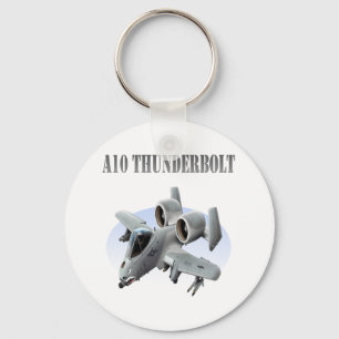 A10 Thunderbolt Silver Plane Key Ring