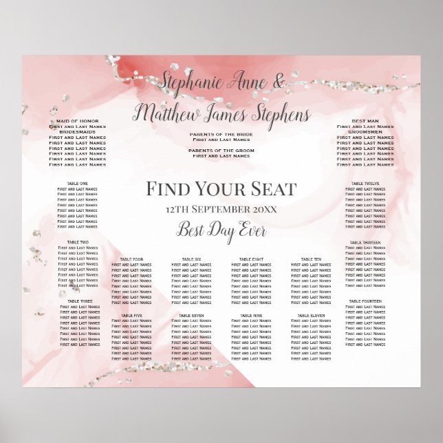 A14 Table GUEST SEATING CHART (Front)