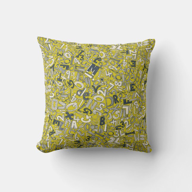 A1B2C3 chartreuse Cushion (Front)