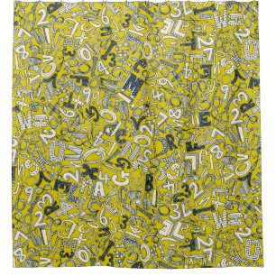 A1B2C3 chartreuse Shower Curtain