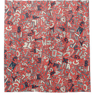 A1B2C3 coral red Shower Curtain