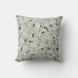 A1B2C3 indigo ivory Cushion