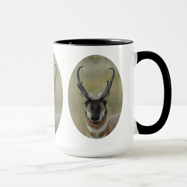 A20 Pronghorn Antelope Buck Black Face Head Shot Mug (Right)