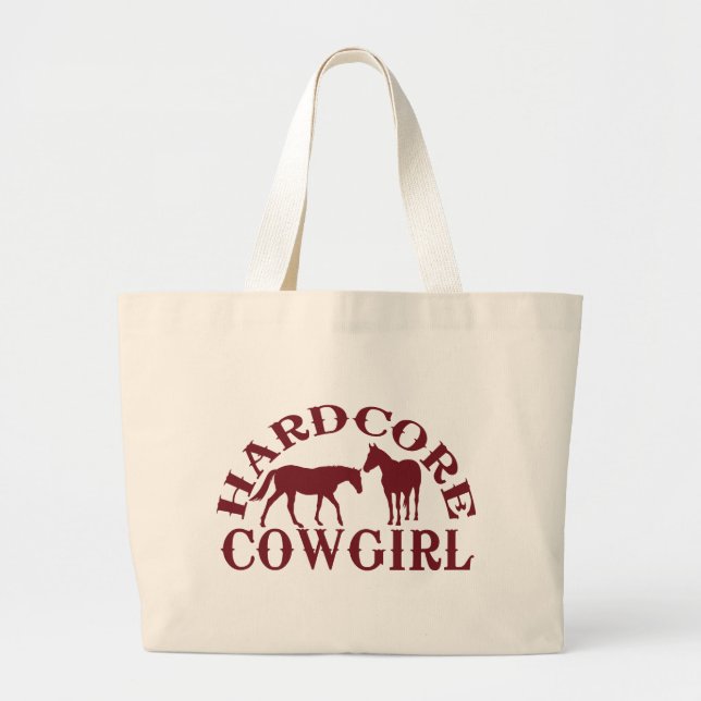 A262 hardcore cowgirl burgundy large tote bag (Front)