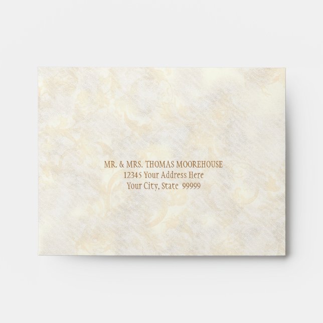 A2 Beach Sand Damask Conch Shell Custom Envelopes (Front)