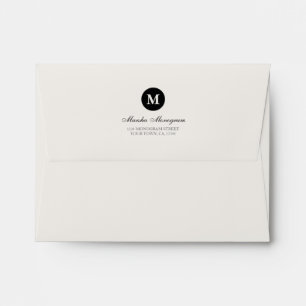 #A2 - Black & Cream Monogram (Black inside) Envelopes