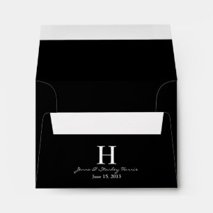 A2 Black & White Monogram Wedding Envelopes