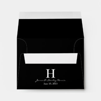 A2 Black & White Monogram Wedding Envelopes