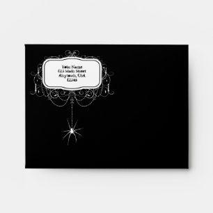 A2 Black & White Spider Halloween Party Envelopes