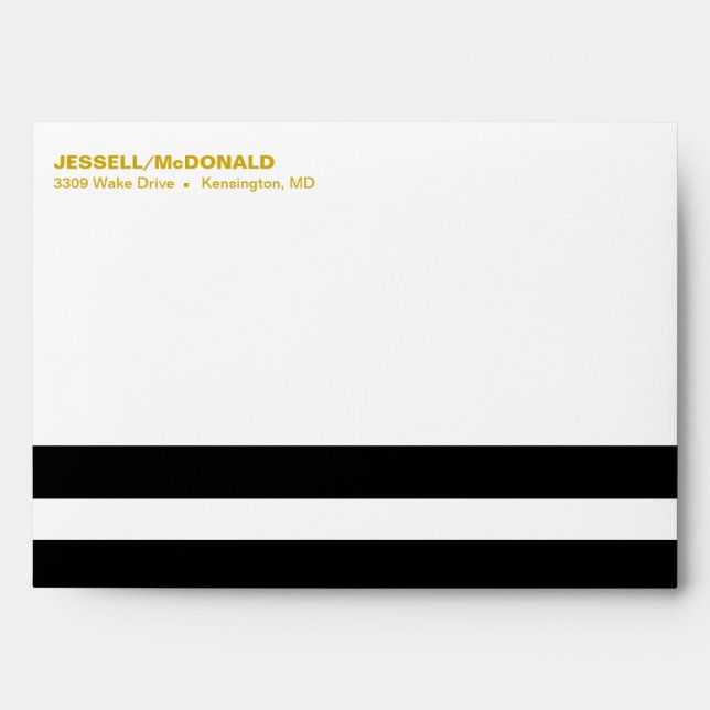 A2 Black & White Striped Folklore Flowers | yellow Envelope (Front)