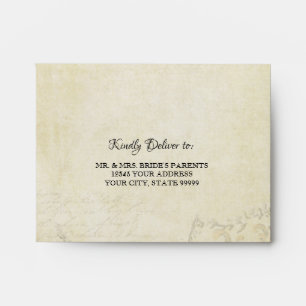 A2 Elegant RSVP Wedding Vintage Paris Parchment Envelope