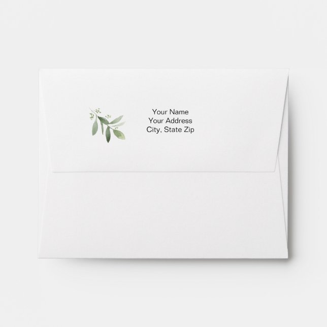 A2 Envelope RSVP Size Greenery Envelope (Back (Top Flap))