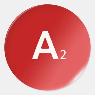 a2 human drop blood type group medicine classic round sticker