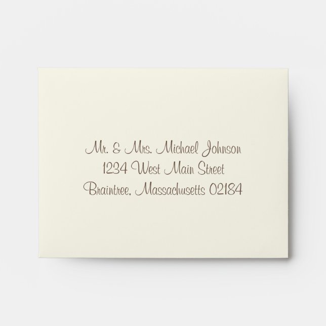A2 Ivory RSVP with return address Envelopes (Front)