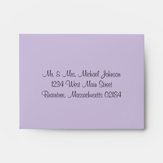 A2 Lavender RSVP with return address Envelope (Front)