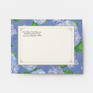 A2 Matching Envelopes Blue Hydrangea Lace Floral