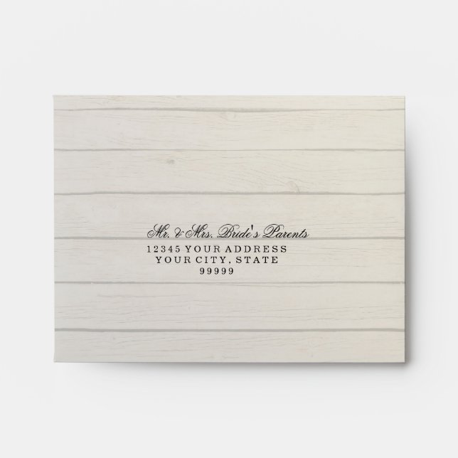 A2 RSVP Response Card Wood Pink Hydrangeas Floral Envelopes (Front)