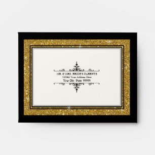 A2 RSVP Return Card Envelopes Gold Glitter