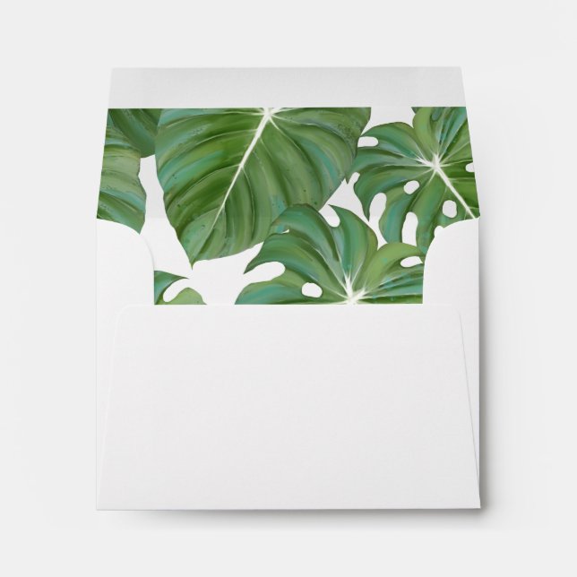 A2 RSVP Tropical Island Palm Tree Jungle Leaf Envelopes (Back (Bottom))