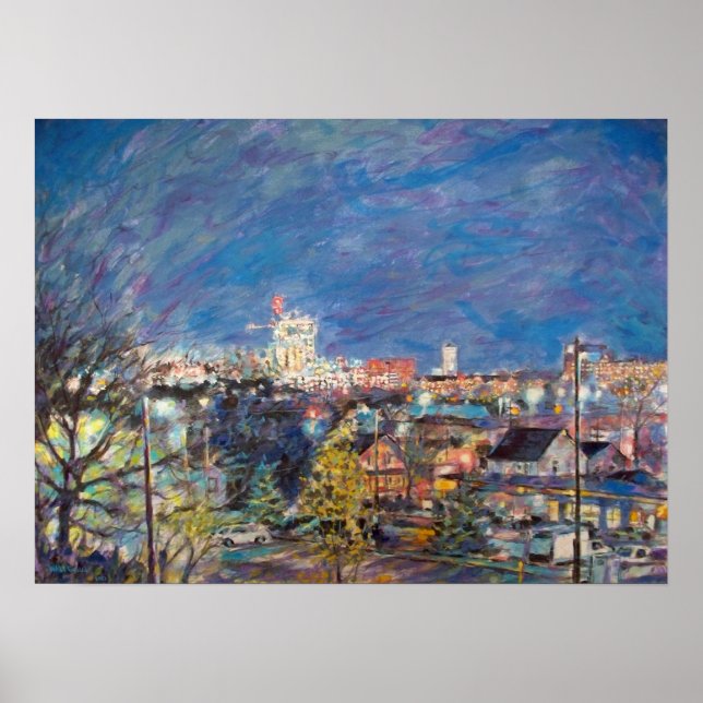 A2 SKYLINE NIGHT VIEW POSTER (Front)