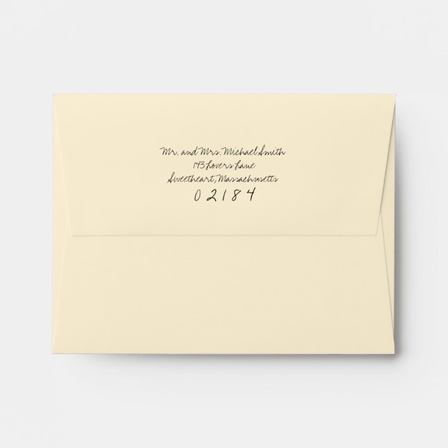 A2 Soft Yellow Envelope with Return Address (Back (Top Flap))