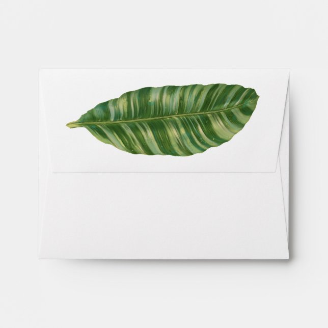 A2 Thank You Tropical Island Palm Tree Jungle Leaf Envelopes (Back (Top Flap))