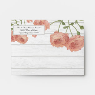A2 Thank You Wood Pretty Floral Blush Roses Mint Envelopes