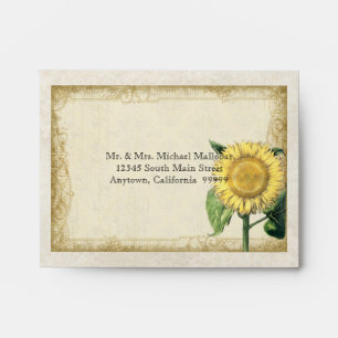 A2 Vintage Floral Sunflowers - Autumn Fall Wedding Envelopes