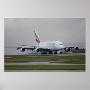 A380 Landing at Manchester Poster